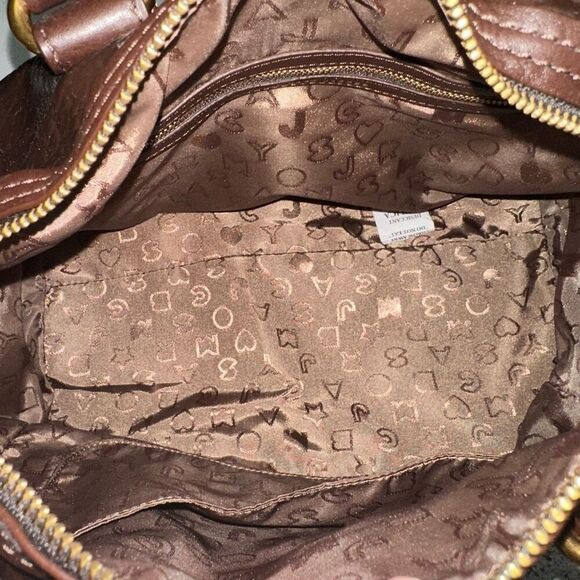 Marc By Marc Jacobs Brown Patent Leather Zip top Satchel Shoulder Bag Large NEW - Picture 8 of 14